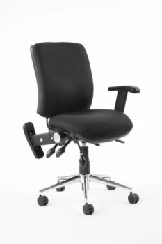 Image of Chiro Medium Back Chair Black With Adjustable And Folding Arms KC0003