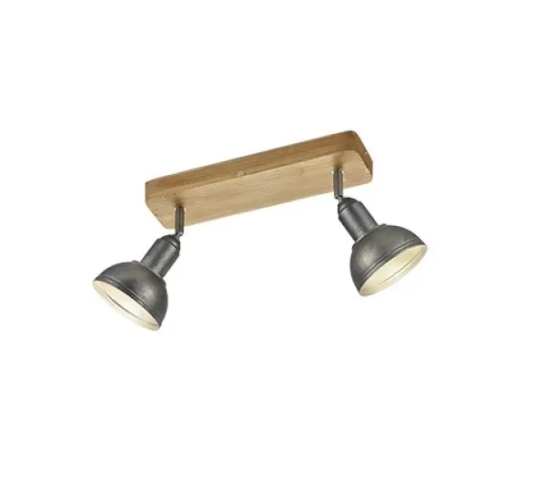 Image of Delhi Vintage 2 Light Twin Ceiling Spotlight Nickel antique