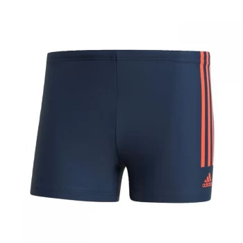 Image of adidas Semi 3-Stripes Swim Briefs Mens - Crew Navy / App Solar Red