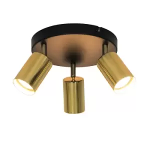 Image of Vila Ceiling Spotlight Clusters, Black, Gold, 3x GU10