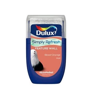 Image of Dulux Simply Refresh Feature Wall Blood Orange Matt Emulsion Paint 30ml