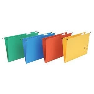Image of 5 Star Suspension Files Manilla 230gm2 Wrapover Bar Tabs and Inserts Foolscap Red Pack of 50