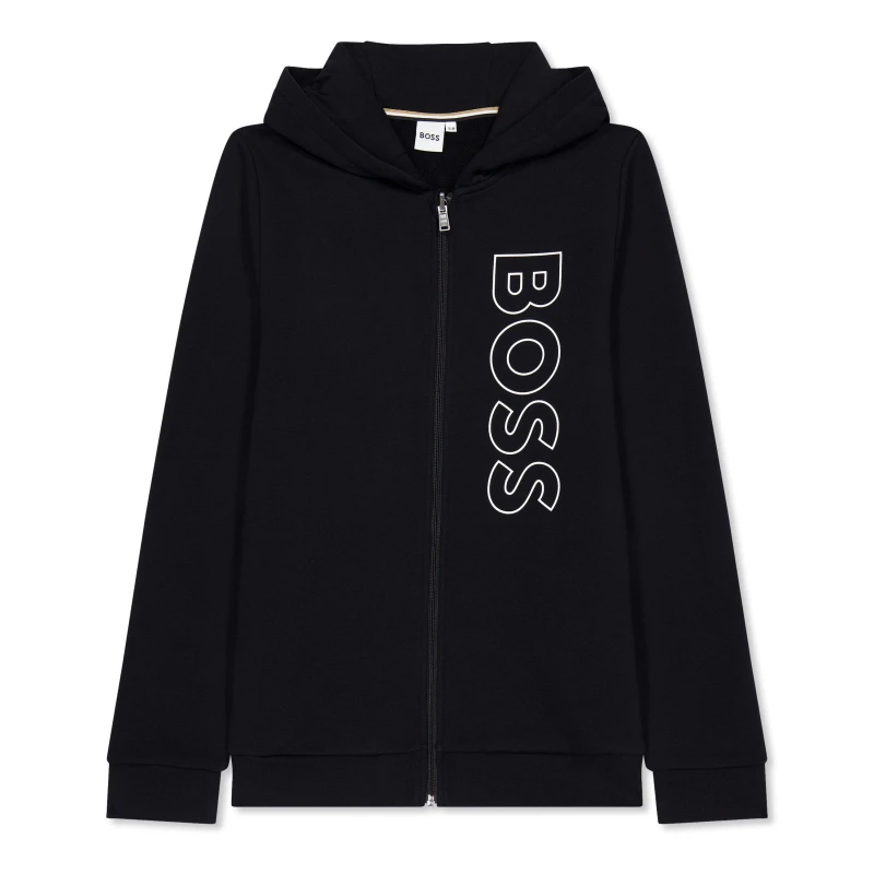Image of Boss Boss Lrg Lgo Zip Zip Hoodies 4 Yrs Black 53717703135