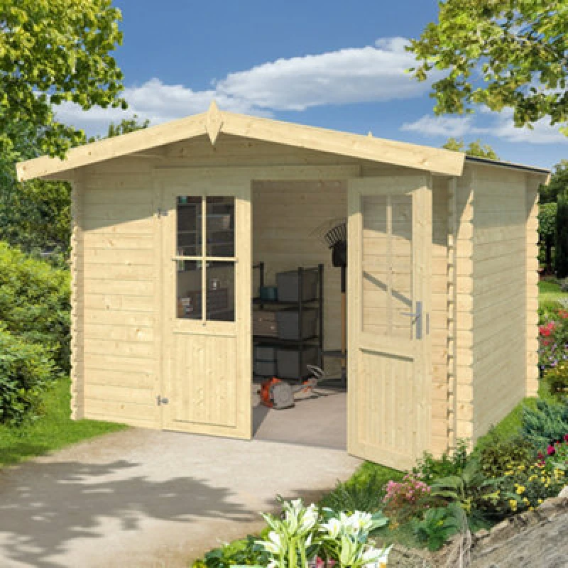 Image of Lasita Maja Lasita Osland Baltimore Log Cabin - 2.92M X 2.3M - With Canopy Roof Overhang