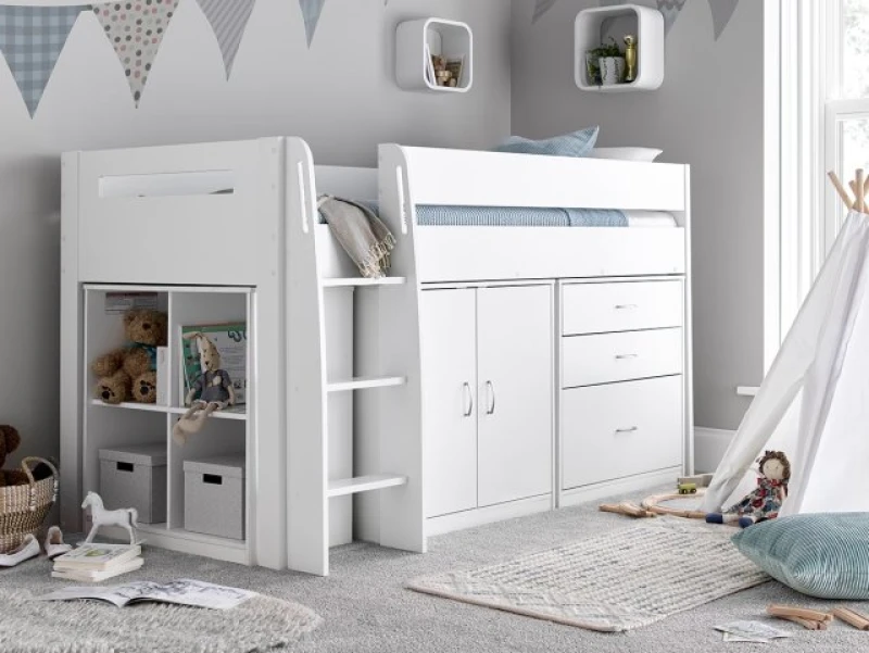 Image of Bedmaster Lacy Storage Mid Sleeper Bed White