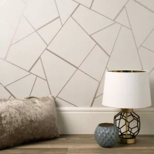 Image of Quartz Fractal Rose Gold Wallpaper Rose Gold and Grey