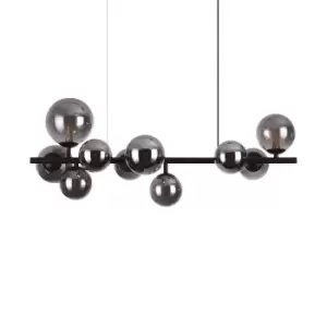 Image of Perlage 10 Light Linear Globe Pendant Ceiling Light Black