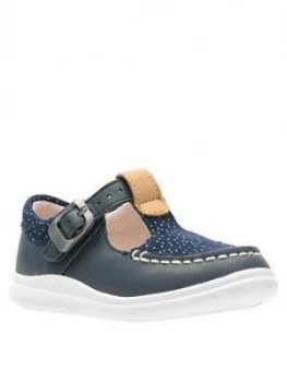 Image of Clarks Toddler Girls Cloud Rosa Navy Shoe