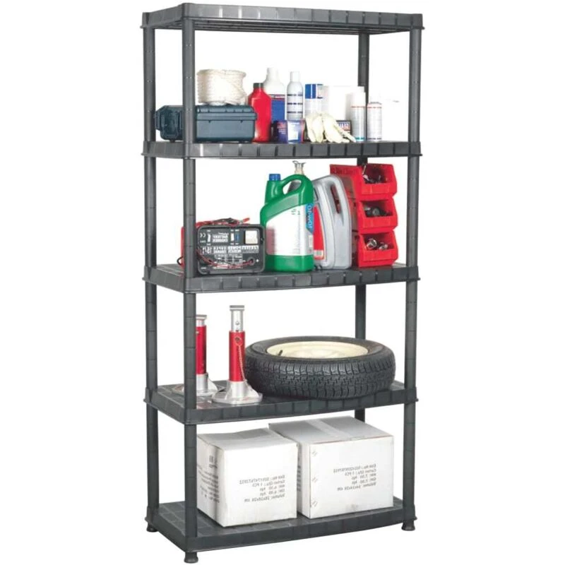 Image of VIDAXL Storage Shelf 5-Tier Black 91.5x45.7x185cm Plastic Vidaxl 8720286084366