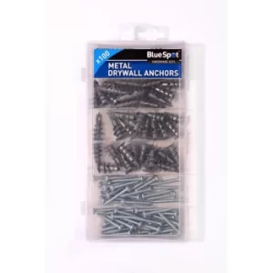Image of 100 Piece Assorted Metal Drywall Anchor and Screw Set