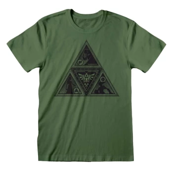 Image of Legend Of Zelda - Triforce Deco Unisex Medium T-Shirt - Green