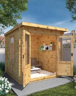 Image of Mercia 2.4m x 2.4m Pent 19mm Log Cabin