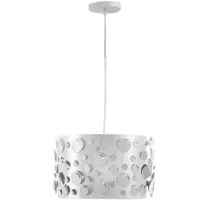 Image of Ricky Cylindrical Pendant Ceiling Light, White