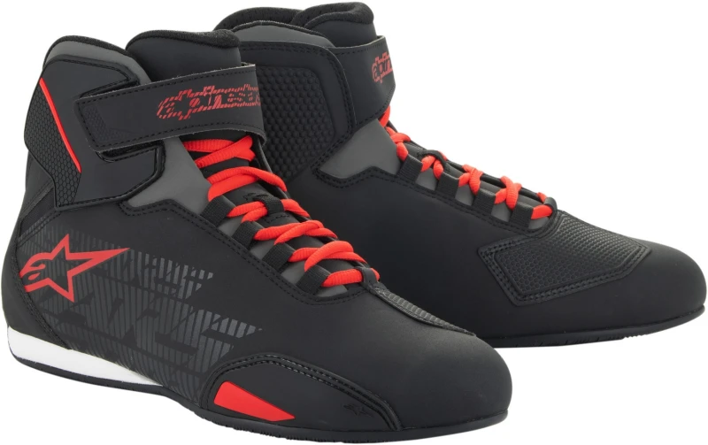 Image of Alpinestars Sektor 2024 Motorcycle Shoes, black-red, Size 42 for Men