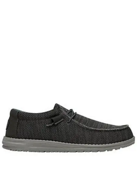Image of Heydude Wally Sox Boat Shoe - Charcoal Grey W0NUW Male 7,8,9,10,11,12