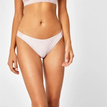 Image of Jack Wills Eco Ribbed Tanga Bikini Bottoms - Pink Dot