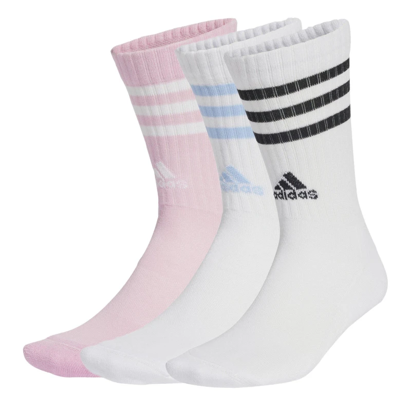 Image of adidas 3-Stripes Cushioned Crew Socks 3 Pack Womens - Multi Multi 4 -8
