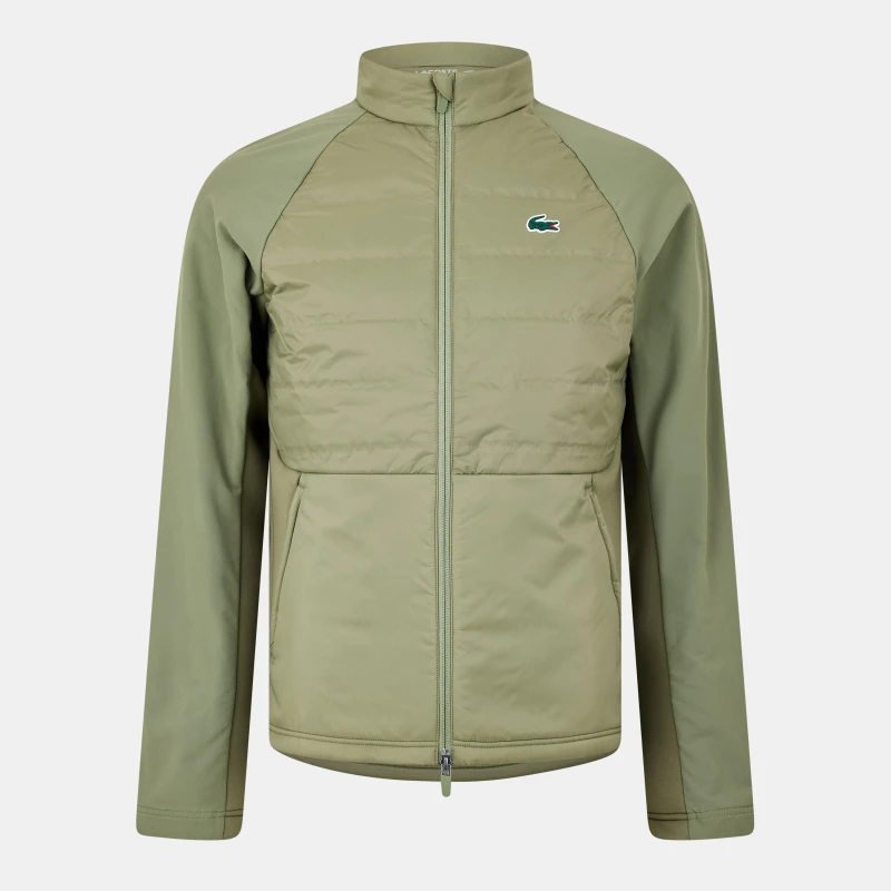 Image of Lacoste Mens Water Resistant Performance Golf Jacket Khaki/Khaki male S