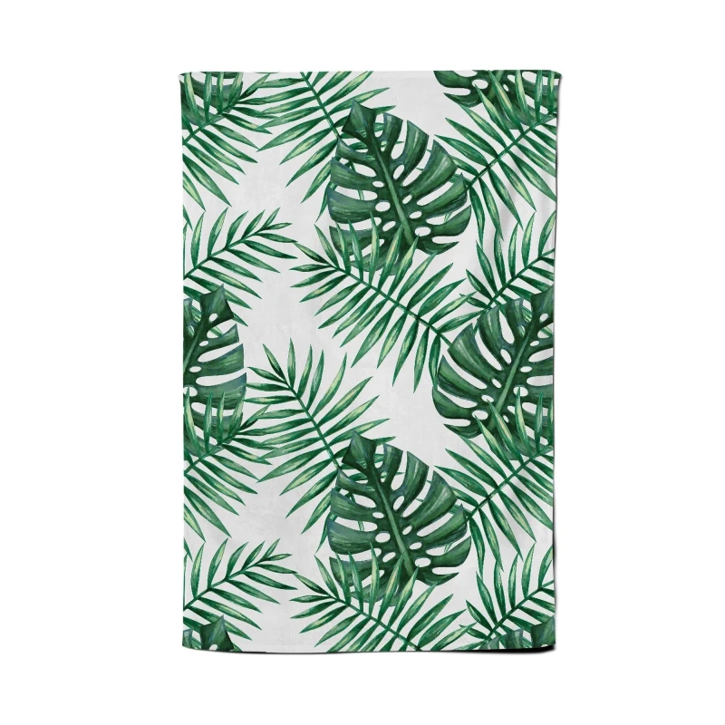 Image of Warren Reed - Designer Watercolour Tropical Leaves Tea Towel in Green Green Unisex