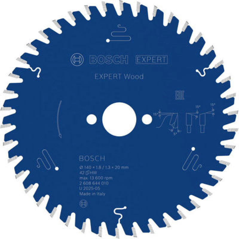 Image of Bosch Expert Wood Circular Saw Blade 140 X 1.8/1.3 X 20 mm T42 2608644010
