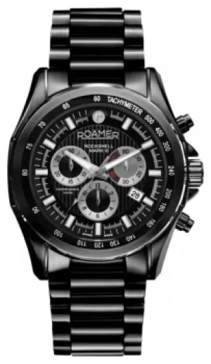Image of Roamer Rockshell Mark III Chrono Black Dial Black IP Watch