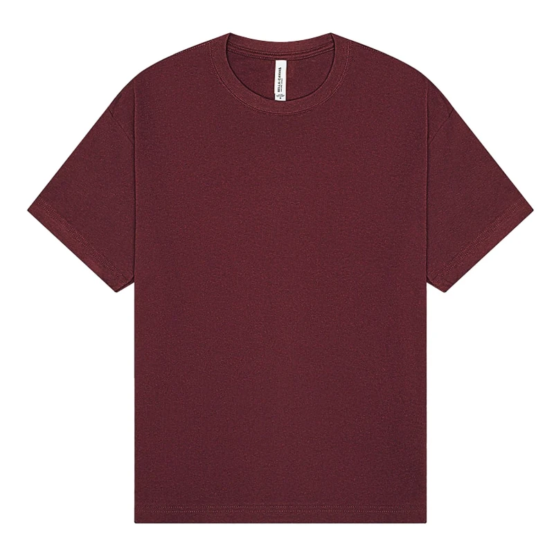 Image of Bella + Canvas Mens Heavy Boxy T-Shirt in Maroon Size: XS Maroon Male XS