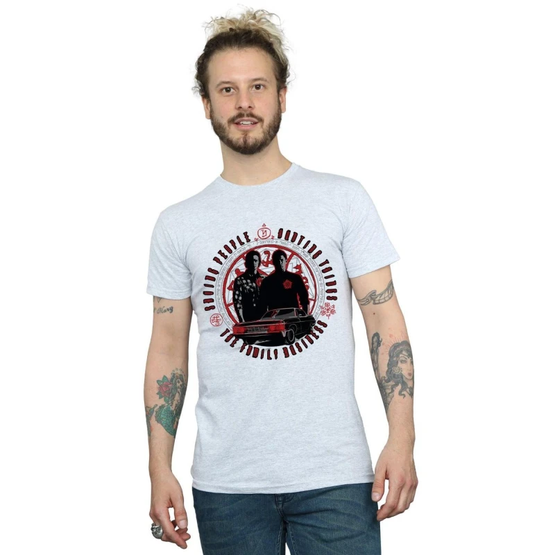 Image of Supernatural Supernatural Men Family Business T-Shirt in Grey Size: Small Grey S Male 5057736412886