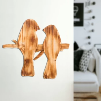 Image of Bird - Walnut Walnut Decorative Wooden Wall Accessory