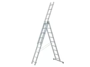 Image of Zarges ZAR48983 Light Trade Combination Ladder 3-Part 3 x 10 Rungs