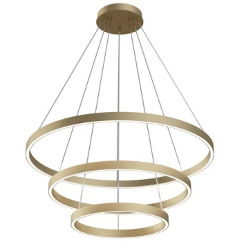 Image of Maytoni Modern - Rim Modern Rim Integrated LED Brass 3 Tier Circular Pendant Ceiling Light