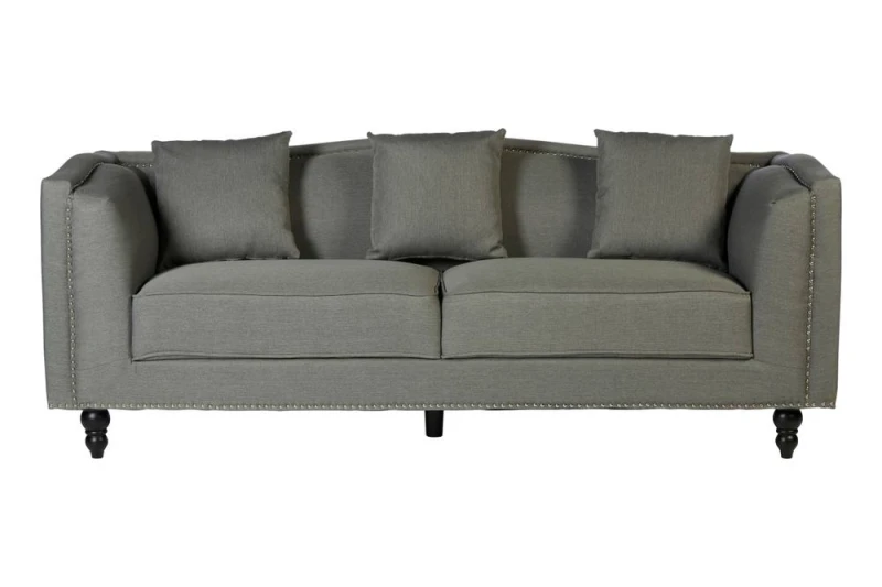 Image of Premier Housewares Feya Three Seater Grey Fabric Sofa Grey unisex