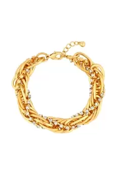 Image of Gold Crystal Interlinked Chain Twist Bracelet