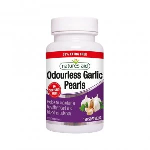 Image of Natures Aid Garlic Pearls One-a-day 90 Softgels + 33% Extra Free