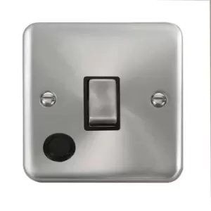 Image of Click Scolmore Deco Plus Satin Chrome 2 Gang Switch 20A With Black Ingot - DPSC522BK