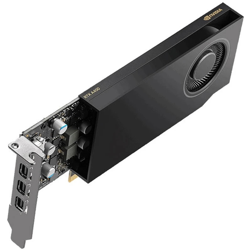 Image of Nvidia Graphics card - RTX A400 - 4GB GDDR6 - PCIe 4.0 x8 - 4 x Mini