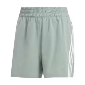 Image of adidas TRAINICONS 3-Stripes Woven Shorts Womens - Silver Green / White