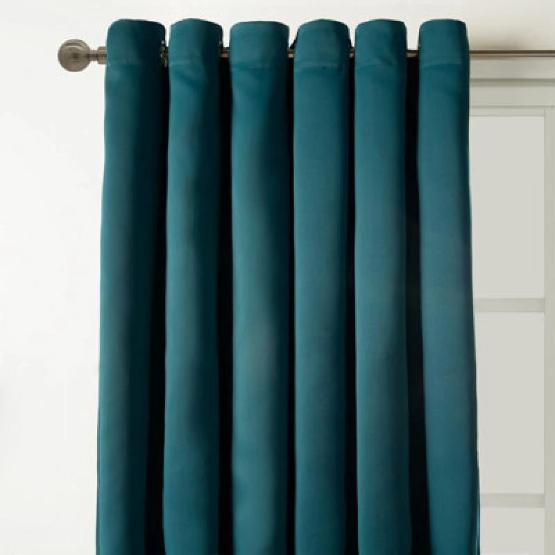 Image of OHS OHS Pair of Thermal Ready Made Eyelet Blackout Curtains in Teal Size: 229cm width x 229cm drop Teal 229cm width x 229cm drop Unisex 502743420712