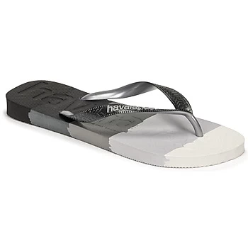 Image of Havaianas TOP LOGOMANIA MULTICOLOR mens Flip flops / Sandals (Shoes) in Black