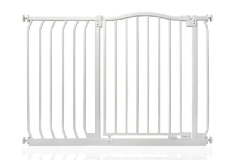 Image of Safetots Curved Top Safety Gate, 98Cm - 107Cm, Matt White, Pressure Fit Stair Gate