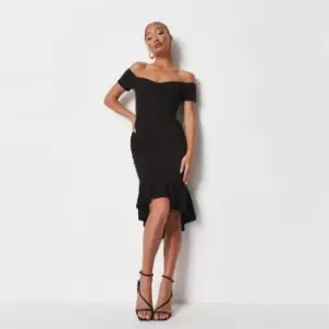 Image of Missguided Ss Fishtail Midi Dress - Black