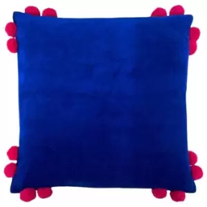 Image of Furn Hoola Pom Pom Cushion Cover (One Size) (Blue/Pink)