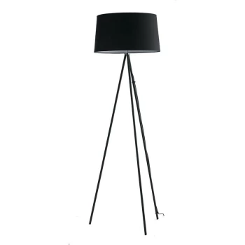 Image of Fan Europe Lighting - Fan Europe MARILYN Tripod Floor Lamp Black, Cotton Lampshade 48x155cm