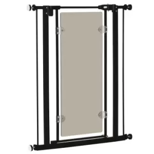 Image of Pawhut Pressure Fit Pet Safety Gate Dog Barrier For Doors Adjustable 76-82cm - Black