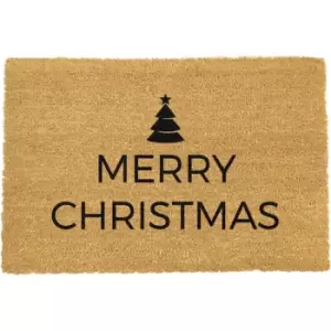 Image of Artsy Doormats Traditional Merry Christmas Greeeting Doormat