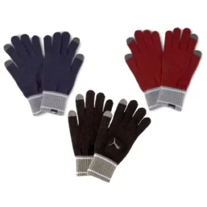 Image of Puma Knit Gloves (Pair) Peacoat/Gray Heather Small