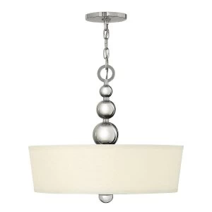 Image of 3 Light Ceiling Pendant Polished Nickel, E27