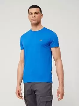 Image of Lacoste Classic Logo Pima Cotton T-Shirt - Blue, Size S, Men