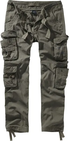 Image of Brandit Pure Vintage Trouser Slim Cargo Trousers olive L Men
