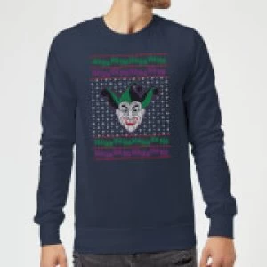 Image of DC Joker Knit Christmas Sweatshirt - Navy - M