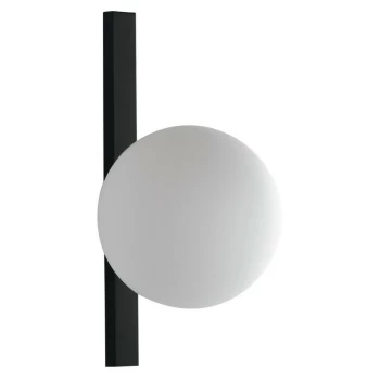 Image of Fan Europe Lighting - Fan Europe Enoire - Globe Wall Lamp, Black, Opal, E14